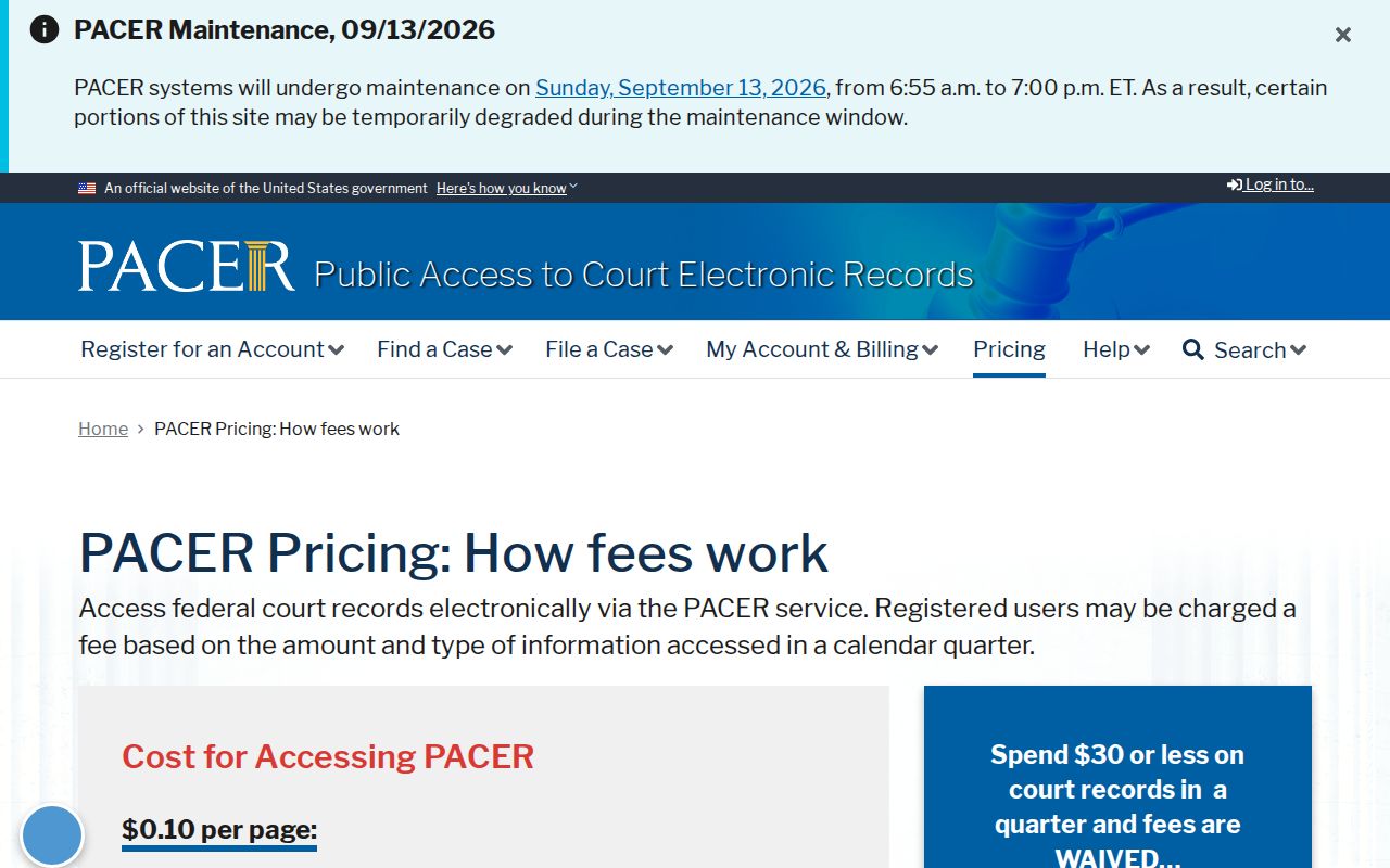 East Carroll Parish fugitive warrant channels shown on the federal docket search fee page